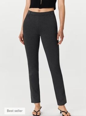 NWT Quince Ultra Stretch Ponte Straight Leg 4-Pocket Charcoal Gray PL